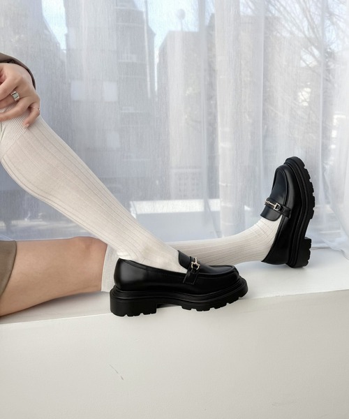 ORiental TRaffic(オリエンタルトラフィック)の「ビット モチーフ 厚底 ローファー /61108(ローファー・レディース・ブラウン/ベージュ/ブラック・34/35/36/37/38/39/40/41/42)」の15枚目の写真