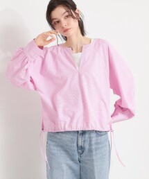 THE SHOP TK | キーネックストライプドロストシャツブラウス(シャツ/ブラウス)