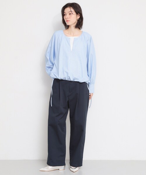THE SHOP TK (ザ ショップ ティーケー )の「キーネックストライプドロストシャツブラウス(シャツ/ブラウス・レディース・ブルー系7/ホワイト系5/ピンク系7・99)」の14枚目の写真