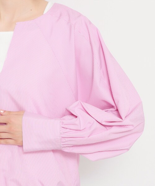 THE SHOP TK (ザ ショップ ティーケー )の「キーネックストライプドロストシャツブラウス(シャツ/ブラウス・レディース・ブルー系7/ホワイト系5/ピンク系7・99)」の20枚目の写真