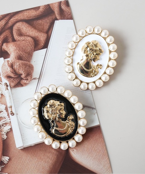 Port（ポート）の「【 Port / ポート 】 クラシック パール カメオ ブローチ（ブローチ/コサージュ・レディース・ホワイト/ブルー/ブラック・FREE）」の8枚目の写真