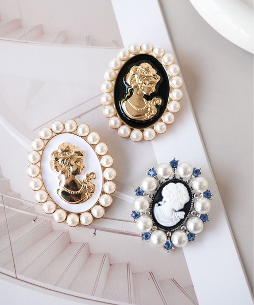 Port（ポート）の「【 Port / ポート 】 クラシック パール カメオ ブローチ（ブローチ/コサージュ・レディース・ホワイト/ブルー/ブラック・FREE）」の9枚目の写真