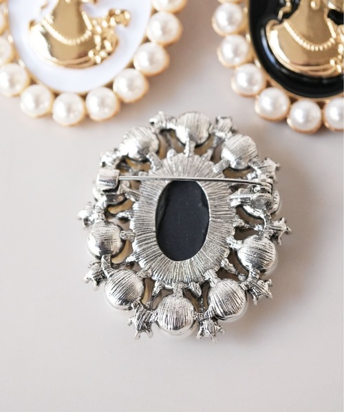 Port（ポート）の「【 Port / ポート 】 クラシック パール カメオ ブローチ（ブローチ/コサージュ・レディース・ホワイト/ブルー/ブラック・FREE）」の10枚目の写真