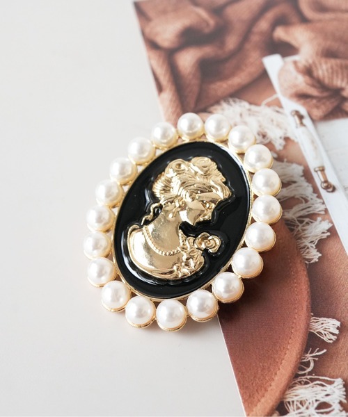 Port（ポート）の「【 Port / ポート 】 クラシック パール カメオ ブローチ（ブローチ/コサージュ・レディース・ホワイト/ブルー/ブラック・FREE）」の5枚目の写真