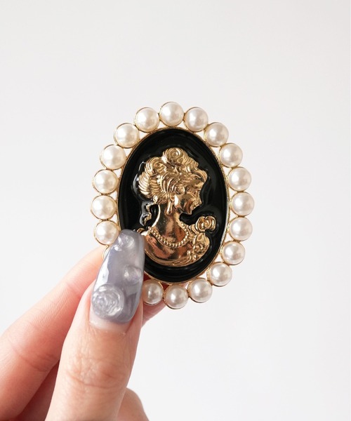 Port（ポート）の「【 Port / ポート 】 クラシック パール カメオ ブローチ（ブローチ/コサージュ・レディース・ホワイト/ブルー/ブラック・FREE）」の4枚目の写真
