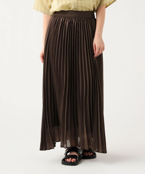 BEAMS HEART(ビームスハート)の「シアー プリーツ スカート(スカート・レディース・チャコールグレー/ベージュ/ダークブラウン・FREE)」の3枚目の写真