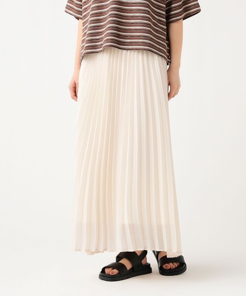 BEAMS HEART(ビームスハート)の「シアー プリーツ スカート(スカート・レディース・チャコールグレー/ベージュ/ダークブラウン・FREE)」の1枚目の写真