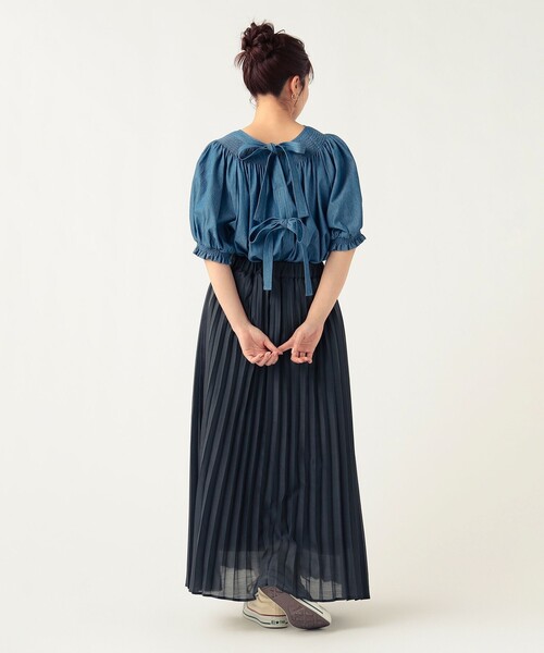 BEAMS HEART(ビームスハート)の「シアー プリーツ スカート(スカート・レディース・チャコールグレー/ベージュ/ダークブラウン・FREE)」の13枚目の写真