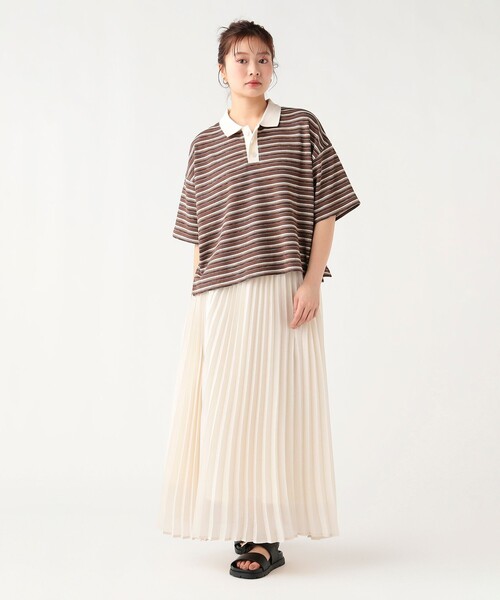 BEAMS HEART(ビームスハート)の「シアー プリーツ スカート(スカート・レディース・チャコールグレー/ベージュ/ダークブラウン・FREE)」の16枚目の写真