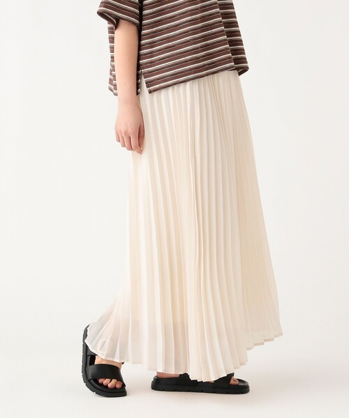 BEAMS HEART(ビームスハート)の「シアー プリーツ スカート(スカート・レディース・チャコールグレー/ベージュ/ダークブラウン・FREE)」の19枚目の写真