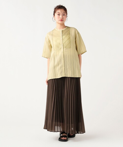 BEAMS HEART(ビームスハート)の「シアー プリーツ スカート(スカート・レディース・チャコールグレー/ベージュ/ダークブラウン・FREE)」の20枚目の写真