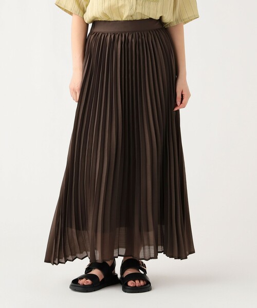 BEAMS HEART(ビームスハート)の「シアー プリーツ スカート(スカート・レディース・チャコールグレー/ベージュ/ダークブラウン・FREE)」の22枚目の写真