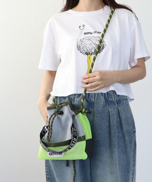 Cepica(セピカ)の「【RISLEY×OUTDOOR PRODUCT】メッシュWポシェット(ショルダーバッグ・レディース・グレー/カーキ/オレンジ・FREE)」の2枚目の写真