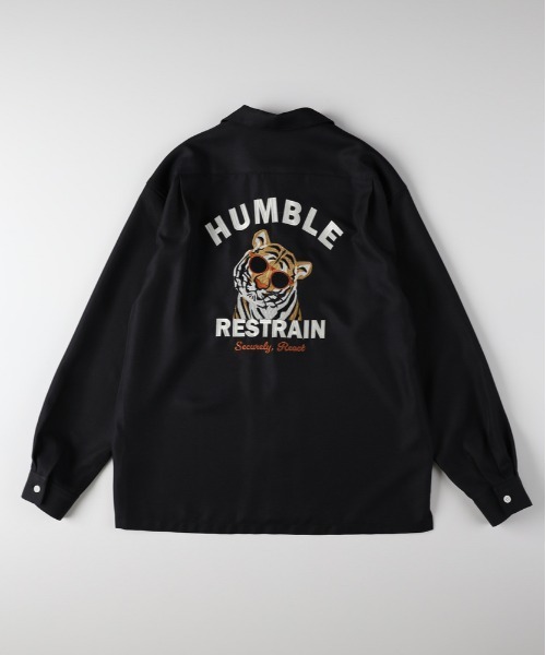 Right-on（ライトオン）の「【POWER TO THE PEOPLE】バック刺繍長袖シャツ (オープンカラー / ヴィンテージライク / イージーケア)（シャツ/ブラウス・メンズ・グリーン/オフホワイト/ブラック・S/M/L/XL）」の3枚目の写真