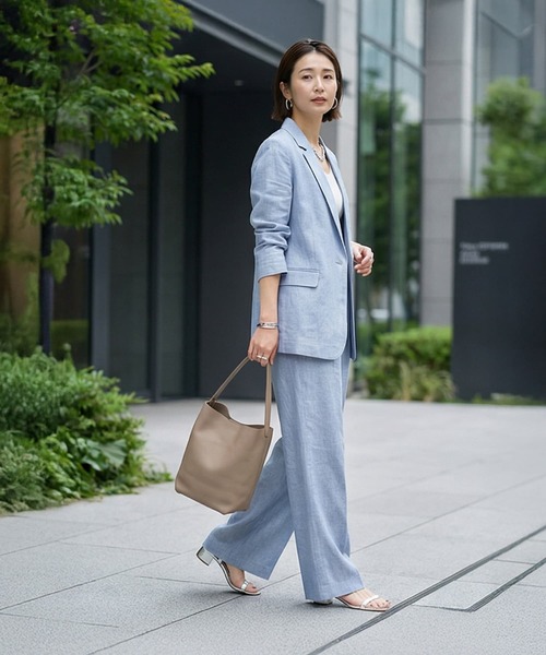 STYLE DELI(スタイルデリ)の「【DELI by】ミニマルバケットリアルレザーバッグ(レギュラー)(ショルダーバッグ・レディース・グレイッシュベージュ/ブラック/ブラウン・FREE)」の10枚目の写真