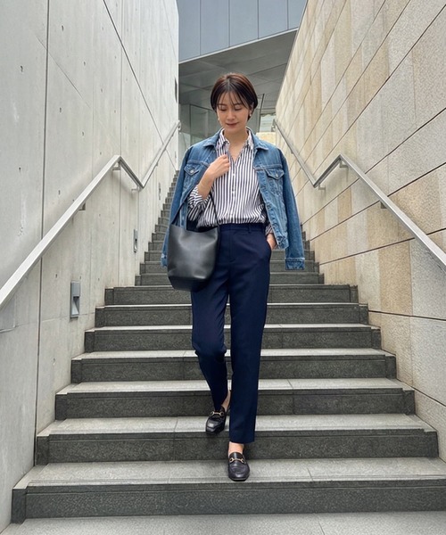 STYLE DELI(スタイルデリ)の「【DELI by】ミニマルバケットリアルレザーバッグ(レギュラー)(ショルダーバッグ・レディース・グレイッシュベージュ/ブラック/ブラウン・FREE)」の12枚目の写真