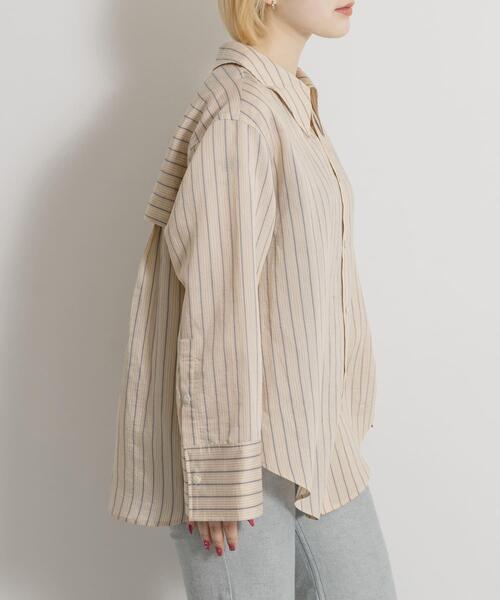THE GOODLAND MARKET（ザグッドランドマーケット）の「cwtch　STRIPE 2WAY SHIRT（シャツ/ブラウス・レディース・ミント/オレンジ・FREE）」の5枚目の写真