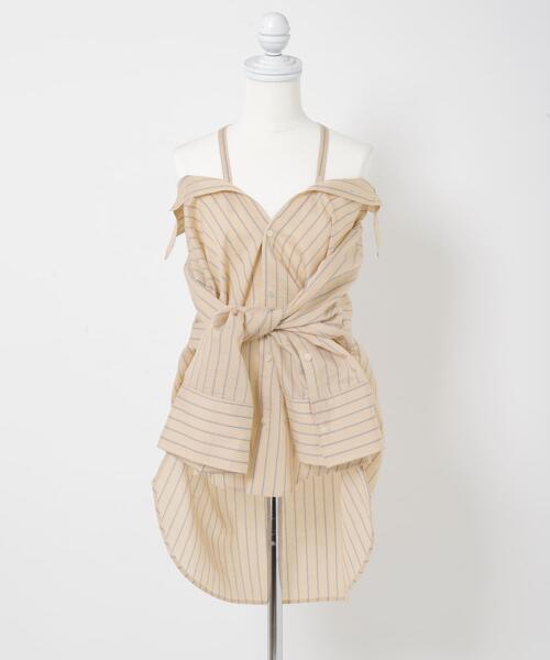 THE GOODLAND MARKET（ザグッドランドマーケット）の「cwtch　STRIPE 2WAY SHIRT（シャツ/ブラウス・レディース・ミント/オレンジ・FREE）」の7枚目の写真