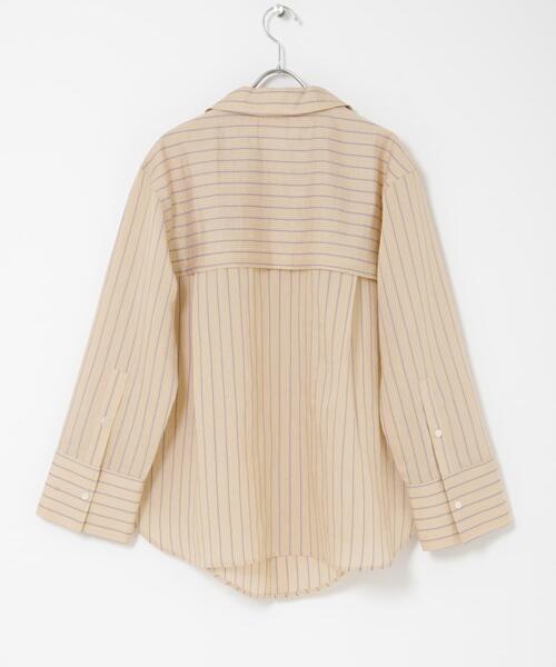 THE GOODLAND MARKET(ザグッドランドマーケット)の「cwtch STRIPE 2WAY SHIRT(シャツ/ブラウス・レディース・ミント/オレンジ・FREE)」の3枚目の写真