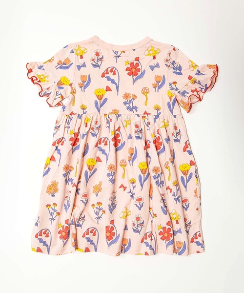 MAKE YOUR DAY（メイクユアデイ）の「レトロフラワー総柄ワンピース■80～140cm（ワンピース・キッズ・オフホワイト/ピンク・80/90/100/110/120）」の4枚目の写真