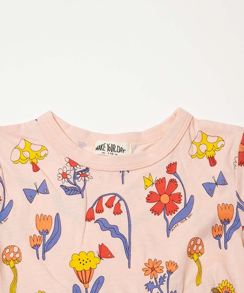 MAKE YOUR DAY（メイクユアデイ）の「レトロフラワー総柄ワンピース■80～140cm（ワンピース・キッズ・オフホワイト/ピンク・80/90/100/110/120）」の5枚目の写真