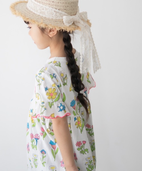 MAKE YOUR DAY(メイクユアデイ)の「レトロフラワー総柄ワンピース■80~140cm(ワンピース・キッズ・オフホワイト/ピンク・80/90/100/110/120)」の11枚目の写真