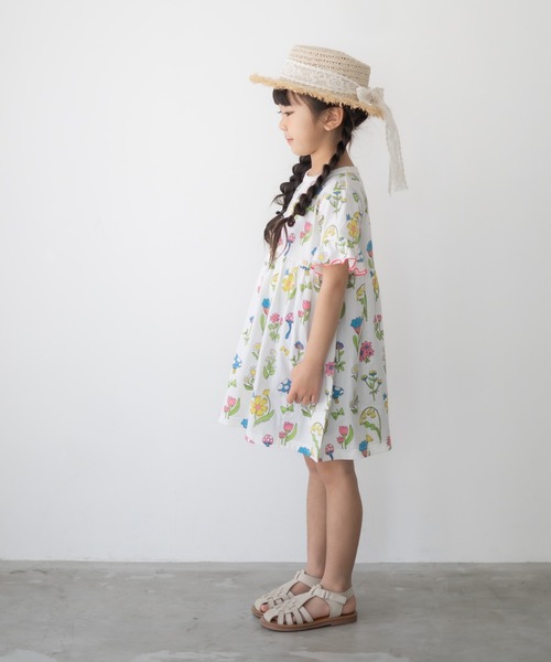 MAKE YOUR DAY(メイクユアデイ)の「レトロフラワー総柄ワンピース■80~140cm(ワンピース・キッズ・オフホワイト/ピンク・80/90/100/110/120)」の13枚目の写真