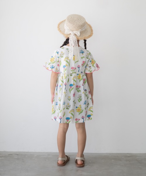 MAKE YOUR DAY(メイクユアデイ)の「レトロフラワー総柄ワンピース■80~140cm(ワンピース・キッズ・オフホワイト/ピンク・80/90/100/110/120)」の14枚目の写真
