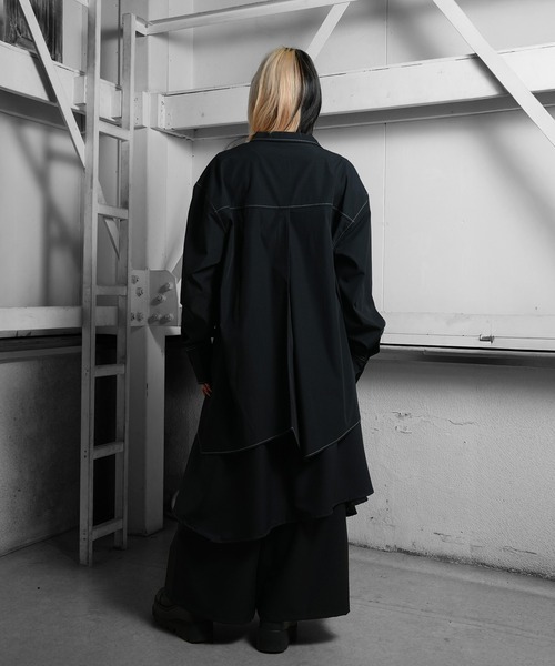 Ruze(ルゼ)の「Asymmetry stripe MIX drape wide pants/アシンメトリー ストライプミックス ドレープ ワイド パンツ(その他パンツ・メンズ・ブラック・FREE)」の14枚目の写真