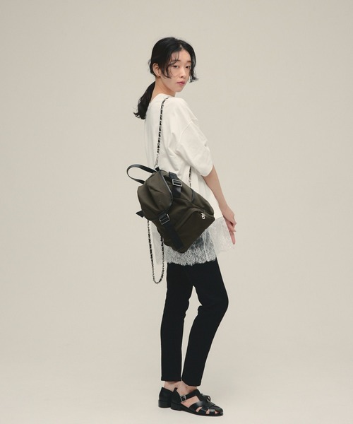 eL（エル）の「【eL】Lace Layered TEE/647286（Tシャツ/カットソー・レディース・ブラック/オフホワイト・FREE）」の4枚目の写真