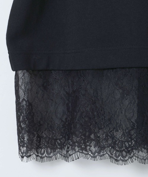 eL（エル）の「【eL】Lace Layered TEE/647286（Tシャツ/カットソー・レディース・ブラック/オフホワイト・FREE）」の14枚目の写真