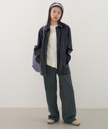 Moho Fit Stripe Pants (Deep green)