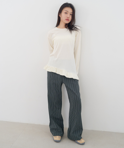 JULIAPEPE(ジュリアペペ)の「Moho Fit Stripe Pants (Deep green)(その他パンツ・レディース・その他・FREE)」の2枚目の写真