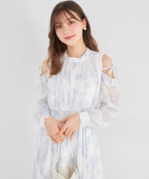 tocco closet | リボン付きオープンショルダーフラワープリントワンピース(ワンピース)