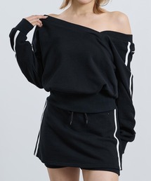 裏毛 ワンショルダー × スカパン セットアップ 【セットアップ対応】
