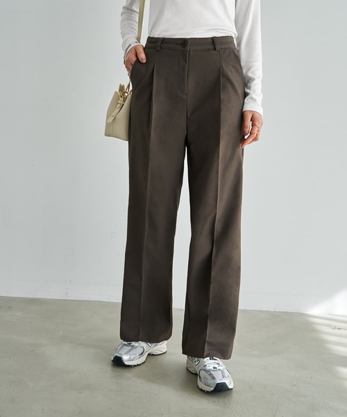 STYLE DELI(スタイルデリ)の「内ゴム伸縮ストレートパンツ(その他パンツ・レディース・ブラウン/ベージュ/ブラック・MEDIUM/SMALL/LARGE)」の2枚目の写真
