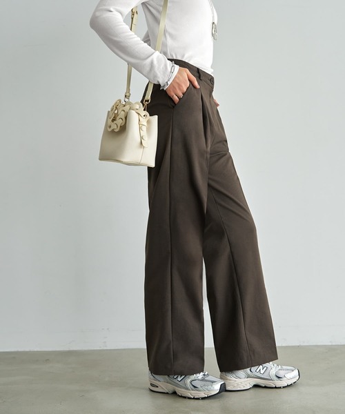 STYLE DELI(スタイルデリ)の「内ゴム伸縮ストレートパンツ(その他パンツ・レディース・ブラウン/ベージュ/ブラック・MEDIUM/SMALL/LARGE)」の18枚目の写真