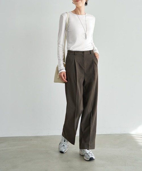 STYLE DELI(スタイルデリ)の「内ゴム伸縮ストレートパンツ(その他パンツ・レディース・ブラウン/ベージュ/ブラック・MEDIUM/SMALL/LARGE)」の12枚目の写真