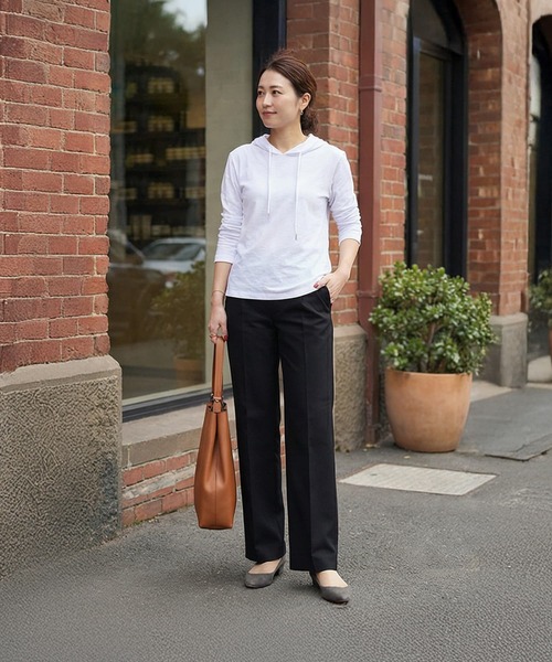 STYLE DELI(スタイルデリ)の「内ゴム伸縮ストレートパンツ(その他パンツ・レディース・ブラウン/ベージュ/ブラック・MEDIUM/SMALL/LARGE)」の9枚目の写真