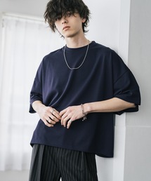 Rocky Monroe | AIR TEC+ 接触冷感・遮熱・UVカット 多機能オーバーサイズショート丈半袖Tシャツ(Tシャツ/カットソー)