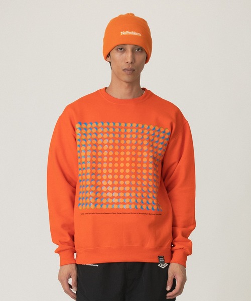 styles(スタイルス)の「LOOSEJOINTS ED DAVIS SUPERDEFORMED GREW NECK LF25FL006ED(スウェット・メンズ・オレンジ/ネイビー・L/M)」の3枚目の写真