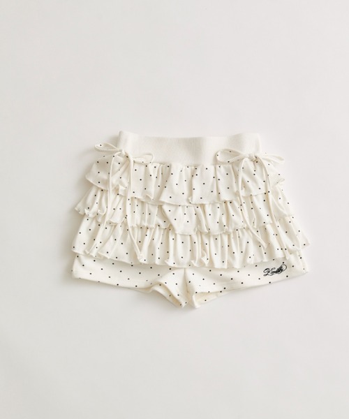 OLIVE des OLIVE（オリーブデオリーブ）の「フリルティアードショートパンツ（その他パンツ・レディース・トップグレー/ドット/ピンク・FREE）」の3枚目の写真