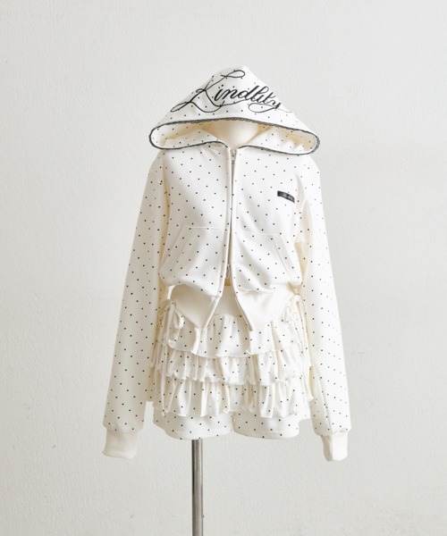 OLIVE des OLIVE（オリーブデオリーブ）の「フリルティアードショートパンツ（その他パンツ・レディース・トップグレー/ドット/ピンク・FREE）」の4枚目の写真