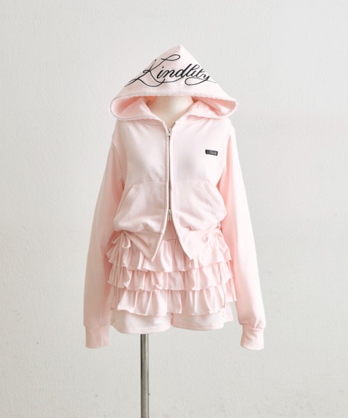 OLIVE des OLIVE（オリーブデオリーブ）の「フリルティアードショートパンツ（その他パンツ・レディース・トップグレー/ドット/ピンク・FREE）」の5枚目の写真