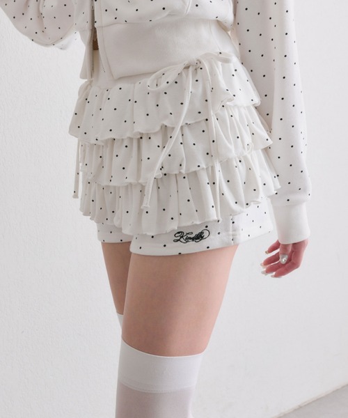 OLIVE des OLIVE（オリーブデオリーブ）の「フリルティアードショートパンツ（その他パンツ・レディース・トップグレー/ドット/ピンク・FREE）」の12枚目の写真