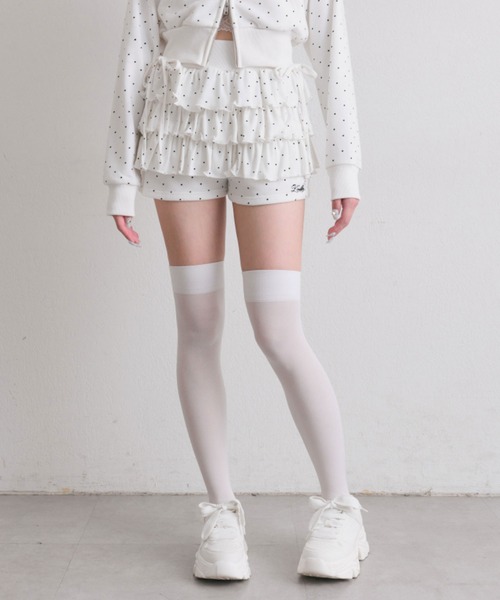 OLIVE des OLIVE（オリーブデオリーブ）の「フリルティアードショートパンツ（その他パンツ・レディース・トップグレー/ドット/ピンク・FREE）」の11枚目の写真