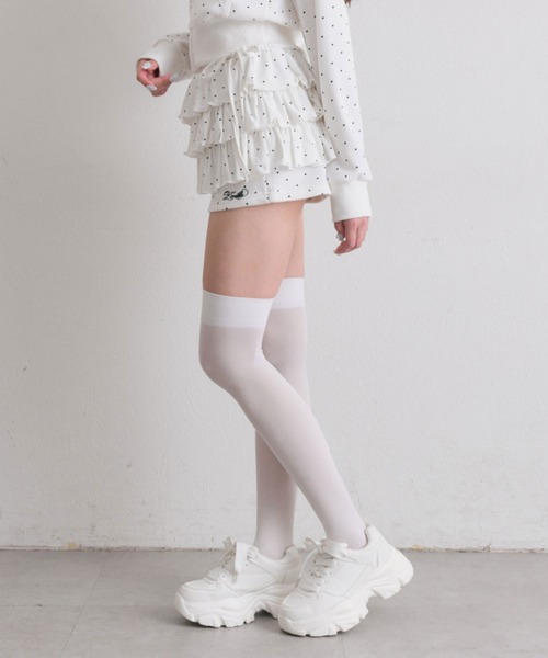 OLIVE des OLIVE（オリーブデオリーブ）の「フリルティアードショートパンツ（その他パンツ・レディース・トップグレー/ドット/ピンク・FREE）」の9枚目の写真