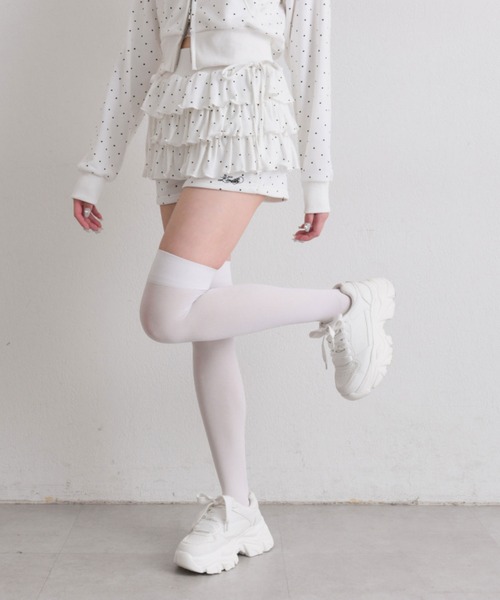 OLIVE des OLIVE（オリーブデオリーブ）の「フリルティアードショートパンツ（その他パンツ・レディース・トップグレー/ドット/ピンク・FREE）」の8枚目の写真