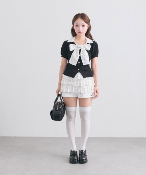 OLIVE des OLIVE（オリーブデオリーブ）の「フリルティアードショートパンツ（その他パンツ・レディース・トップグレー/ドット/ピンク・FREE）」の13枚目の写真