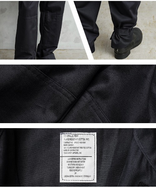 MILITARY(ミリタリー)の「実物 新品 デッドストック 米軍 FLAME RESISTANT ウエストアジャスター エンジニア カバーオール(つなぎ/オールインワン・メンズ・ネイビー・46S/42S/44S/40L/40S)」の10枚目の写真